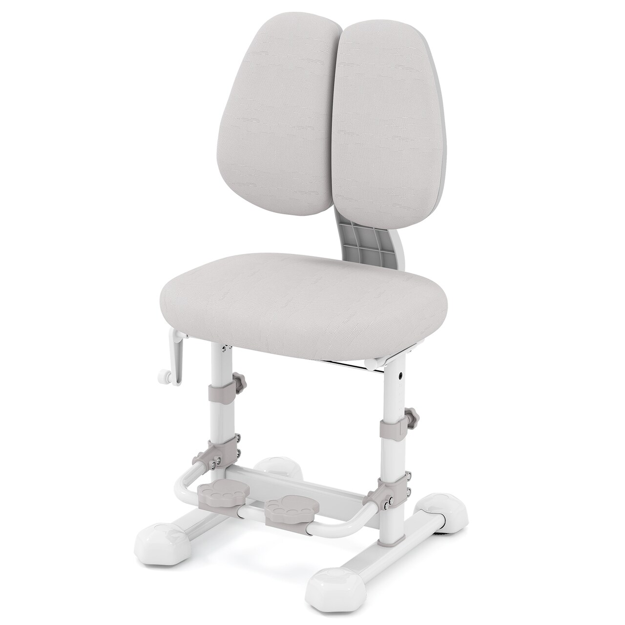 Adjustable Ergonomic Kids Study Chair with Double Backrest Footrest & Height Adjustable Seat